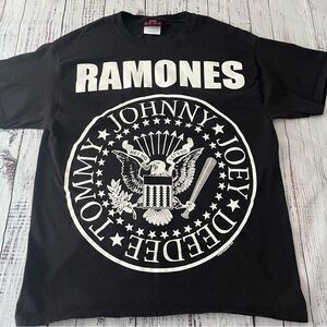 Vintage Y2K 2008 Ramones T-Shirt Black 1234 Brand Punk Band Tee Hey Ho Let’s Go
